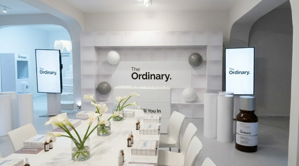 The Ordinary brand activation event with giant product replica